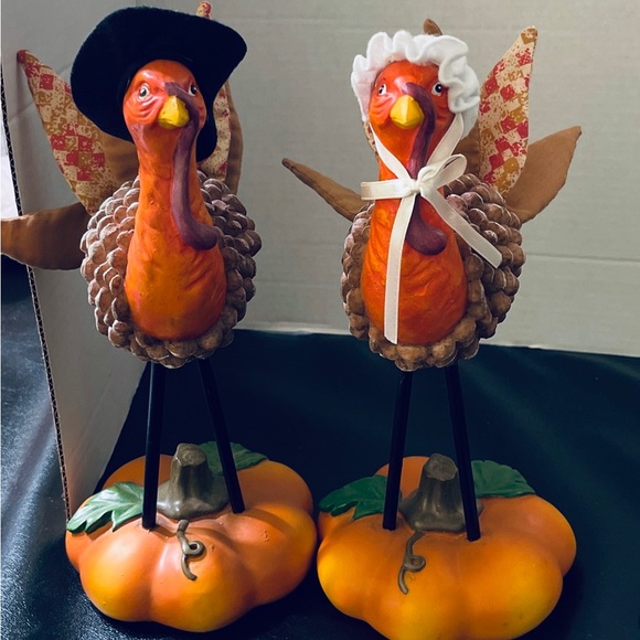 Vintage Mr and Mrs Turkey (circa 1970) - ready for your holidays - Picture 4 of 8